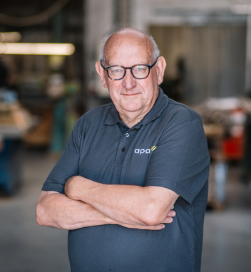 Johan Delaere in het APAK-atelier.